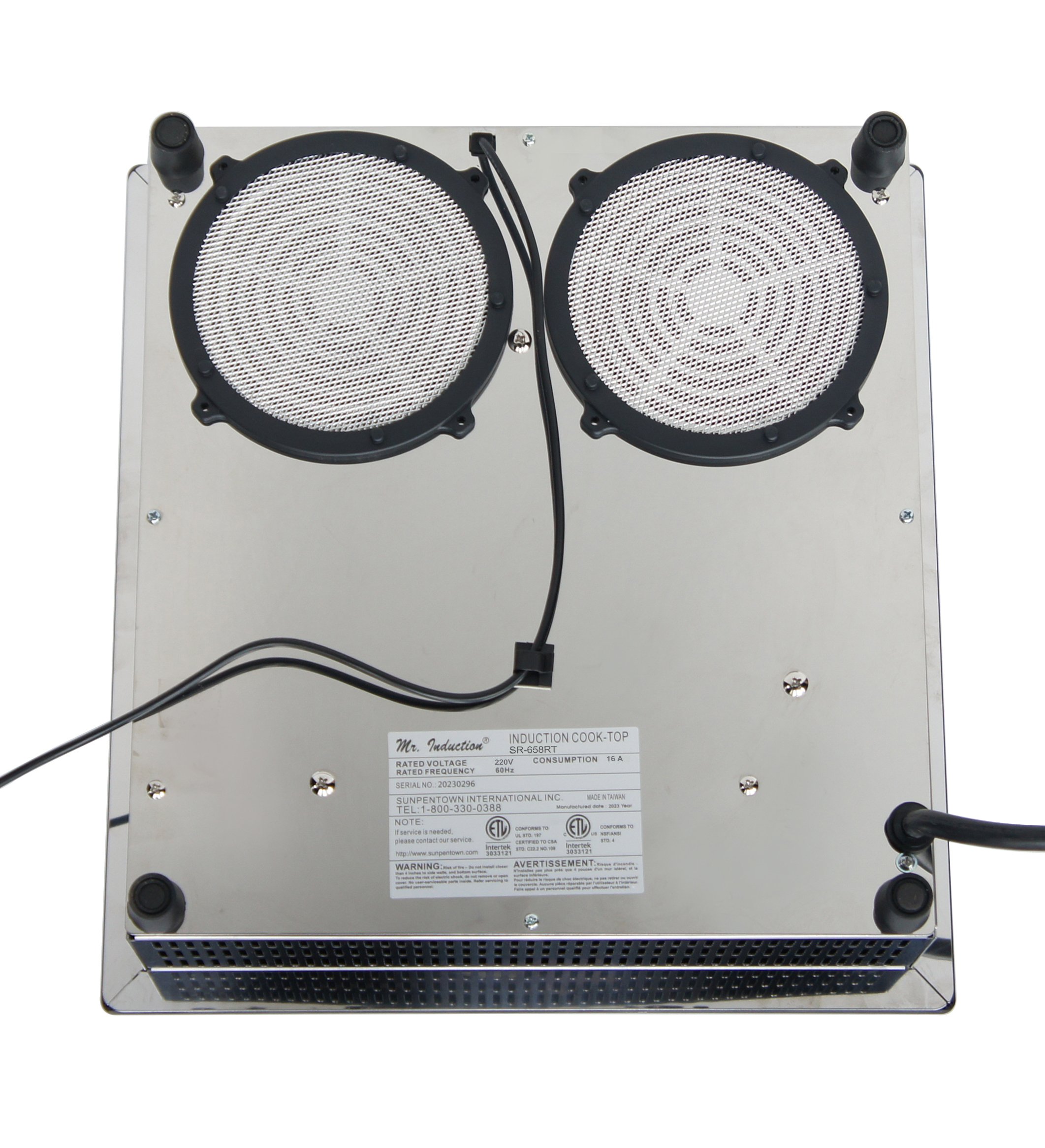 SR-658RT: 3520W Built-In/Countertop Commercial Induction Cooktop with 17" Temperature Probe (208-240V) - Image 8